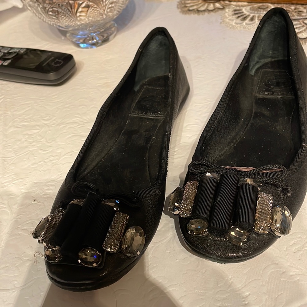 Tory Burch  Sz 5,5 M leather flats black